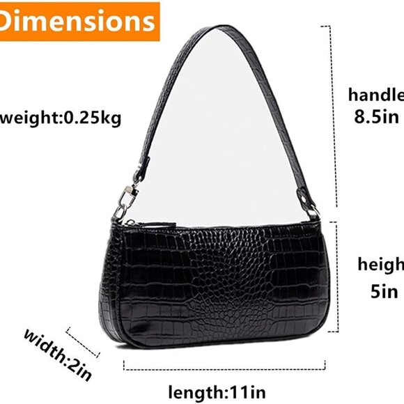 Retro Classic Clutch Croc Tote Bag Shoulder - Picture 6 of 6